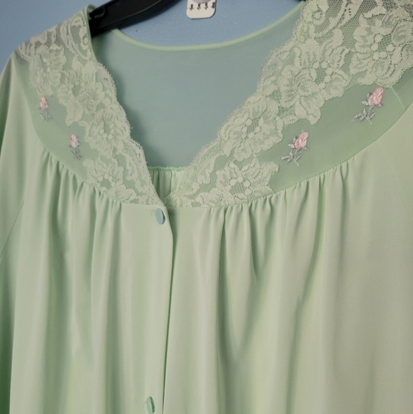 Green Cottagecore Victorian Nightgown Slip Dress - Picture 8 of 10